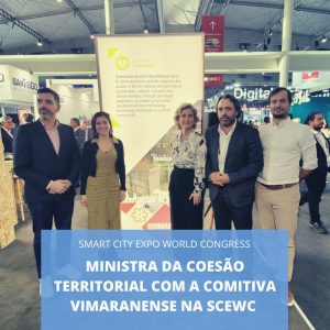 Ministra da Coesão Territorial, Ana Abrunhosa, com a comitiva vimaranense na Smart City Expo World Congress
